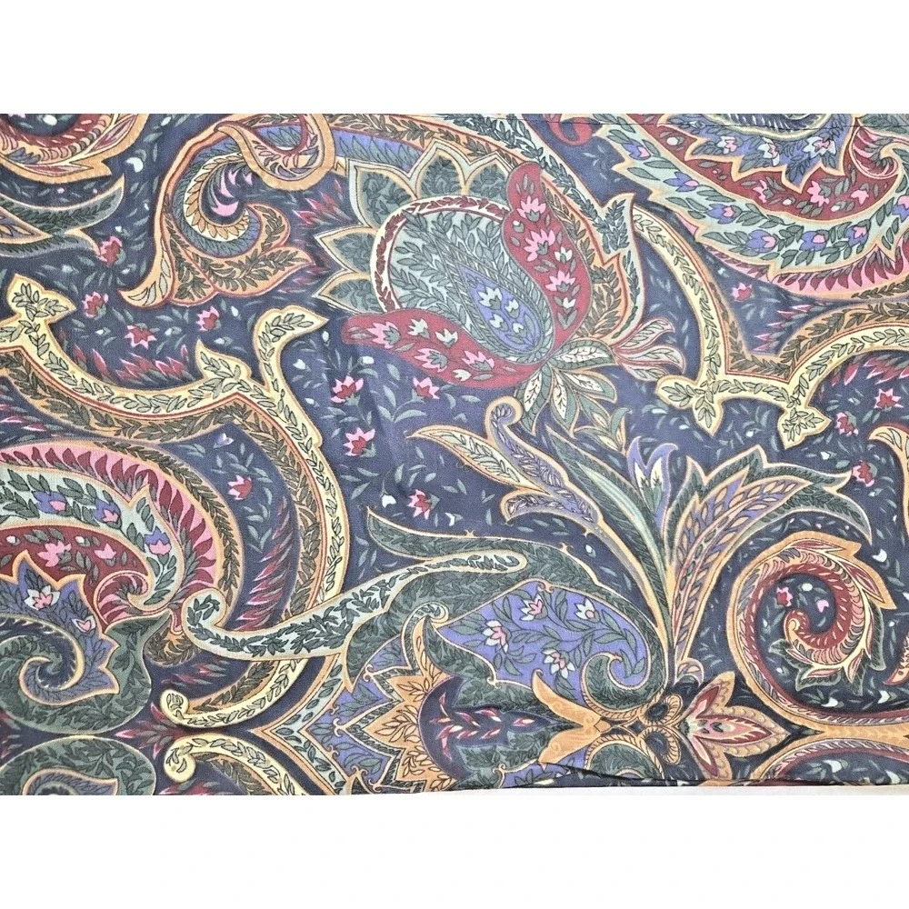 2 Vtg 90s Croscill Valances Jacobean Paisley Rod Pocket Jewel‎ Tones 17.5x88